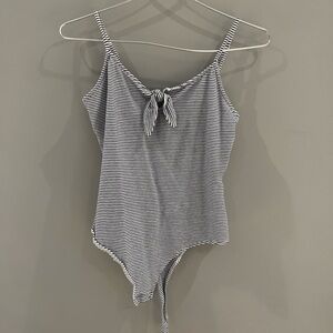 Garage Body Suit Navy and White